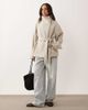 GINA TRICOT Gina Tricot short high funnel neck jacket with wool in light beige-Neutral - 1
