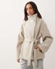 GINA TRICOT Gina Tricot short high funnel neck jacket with wool in light beige-Neutral - 2