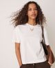 GINA TRICOT Gina Tricot short sleeve boxy t-shirt in white - 1