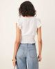 GINA TRICOT Gina Tricot short sleeve frill v neck top in white and blue print - 2