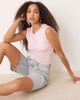 GINA TRICOT Gina Tricot short sleeve open back top in pink - 2