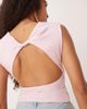 GINA TRICOT Gina Tricot short sleeve open back top in pink - 4