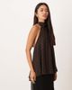GINA TRICOT Gina Tricot sleeveless mesh scarf top in polka dot-Brown - 1