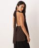GINA TRICOT Gina Tricot sleeveless mesh scarf top in polka dot-Brown - 2