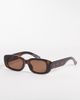 GINA TRICOT Gina Tricot slim rectangular sunglasses in brown - 1