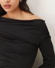 GINA TRICOT Gina Tricot slinky jersey off-shoulder long sleeve top in black - 4