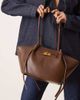 GINA TRICOT Gina Tricot small faux leather tote bag with strap and clutch detail in dark brown - 3