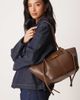 GINA TRICOT Gina Tricot small faux leather tote bag with strap and clutch detail in dark brown - 4