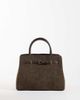 GINA TRICOT Gina Tricot small faux suede top handle bag in brown - 1