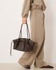 GINA TRICOT Gina Tricot small fold detail tote bag in dark brown - 1