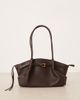 GINA TRICOT Gina Tricot small fold detail tote bag in dark brown - 2