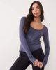 GINA TRICOT Gina Tricot soft layering yoga top in dusty blue - 1