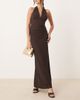 GINA TRICOT Gina Tricot Soft Touch jersey maxi drapey skirt in brown - part of a set - 1