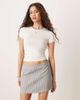 GINA TRICOT Gina Tricot Soft Touch jersey short sleeve top with round neck in off-white - 1