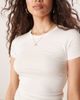 GINA TRICOT Gina Tricot Soft Touch jersey short sleeve top with round neck in off-white - 3