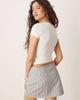 GINA TRICOT Gina Tricot Soft Touch jersey short sleeve top with round neck in off-white - 4