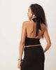 GINA TRICOT Gina Tricot Soft Touch jersey slinky low cut halterneck top in black - part of a set - 2