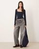 GINA TRICOT Gina Tricot soft touch long sleeve top with scoop neck and split cuffs in navy - 2