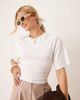 GINA TRICOT Gina Tricot Soft Touch ruched top in off white - 1