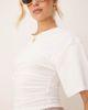 GINA TRICOT Gina Tricot Soft Touch ruched top in off white - 3
