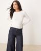 GINA TRICOT Gina Tricot Soft Touch slim fit long sleeve crew neck top in white - 1