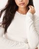GINA TRICOT Gina Tricot Soft Touch slim fit long sleeve crew neck top in white - 3
