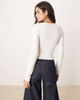 GINA TRICOT Gina Tricot Soft Touch slim fit long sleeve crew neck top in white - 4
