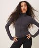 GINA TRICOT Gina Tricot Soft Touch sports seamless zip up jacket in dark gray - 1
