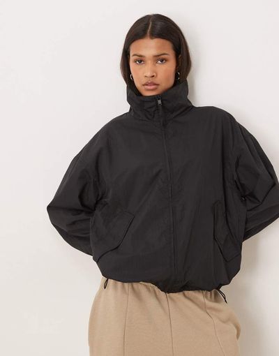 GINA TRICOT Gina Tricot sporty windbreaker short jacket in black