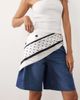GINA TRICOT Gina Tricot square satin scarf in white and black polka dot-Multi - 2