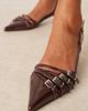 GINA TRICOT Gina Tricot strappy slingback pointed heels in dark brown - 2
