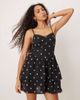 GINA TRICOT Gina Tricot strappy tiered ruffle summer mini dress in black floral - 2