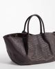 GINA TRICOT Gina Tricot structured straw effect tote in dark brown - 3