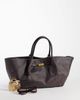 GINA TRICOT Gina Tricot structured straw effect tote in dark brown - 4