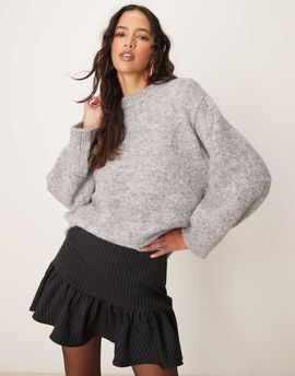 GINA TRICOT Gina Tricot super Soft knit oversized sweater in gray melange