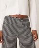 GINA TRICOT Gina Tricot supersoft jersey wide leg pants with drawstring waist in black and white stripes-Multi - 3