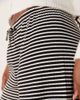 GINA TRICOT Gina Tricot supersoft jersey wide leg pants with drawstring waist in black and white stripes-Multi - 4