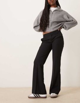 GINA TRICOT Gina Tricot tailored low waist relaxed bootcut pants in black