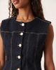 GINA TRICOT Gina Tricot tailored sculpted waist shaped denim tank top in dark wash indigo rinse-Blue - 2