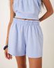 GINA TRICOT Gina Tricot textured ruffled edge shorts in blue stripe - part of a set - 2