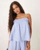 GINA TRICOT Gina Tricot textured smock singlet top in blue stripe - part of a set - 1