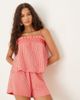 GINA TRICOT Gina Tricot textured smock singlet top in red stripe - part of a set - 1