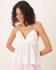 GINA TRICOT Gina Tricot textured strappy ruffle front tie top in white - 1