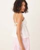 GINA TRICOT Gina Tricot textured strappy ruffle front tie top in white - 4