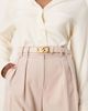 GINA TRICOT Gina Tricot thin gold chain buckle belt in light beige-Neutral - 1