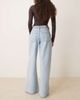 GINA TRICOT Gina Tricot tie detail wide leg jeans in light blue - 2