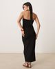GINA TRICOT Gina Tricot tie up backless halterneck midaxi dress in black - 4