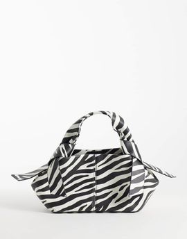 GINA TRICOT Gina Tricot top handle crossbody bag in black and white zebra print-Multi