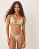 GINA TRICOT Gina Tricot triangle bikini top with wide straps in green floral print - 1