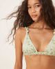 GINA TRICOT Gina Tricot triangle bikini top with wide straps in green floral print - 3